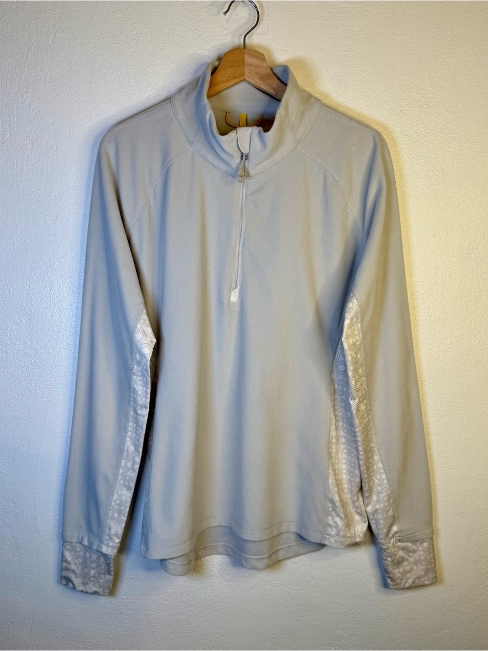 Lole Women’s Light Gray Quarter-Zip Pullover Top Size XL